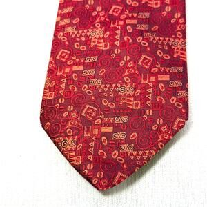 Vintage Frey Wille Red Silk Tie — 100% Silk, Made in Italy, Pristine Condition
